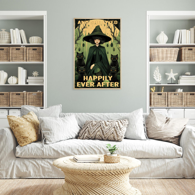 Witch And She Lived Happily, L 24 po x H 36 po x P 1,25 po