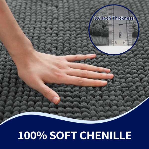 20x32 Mixed Texture Chenille Bath Rug Teal Blue - Threshold™