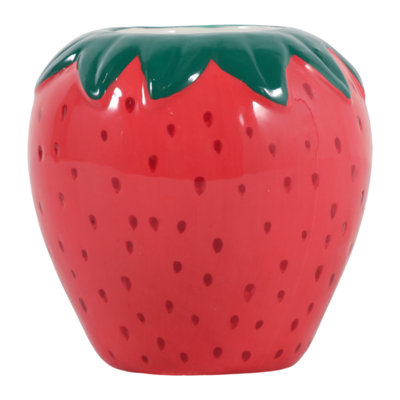 Decorative Strawberry Desk Organizer For Home Decor - Stylish Desktop Storage Accessory For Bedroom, Kitchen, Or Bathroom - Set Of 2, 4", Red