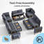Canapé modulaire inclinable en U de 102 po Earp avec lit escamotable, rangement caché, ports USB et lumière DEL, canapé convertible multifonctionnel en chenille pour le salon-131202432