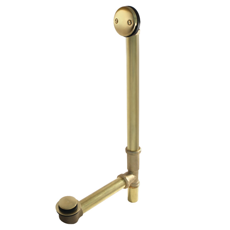 Kingston Brass Made To Match 23-Inch Brass Toe Touch Tub Waste and Overflow, Brushed Brass