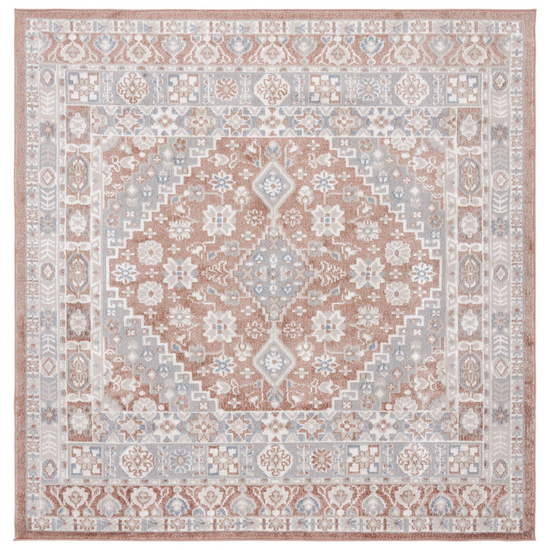 Tapis oriental lavable à la machine Blair, Carré 6 pi 7 po