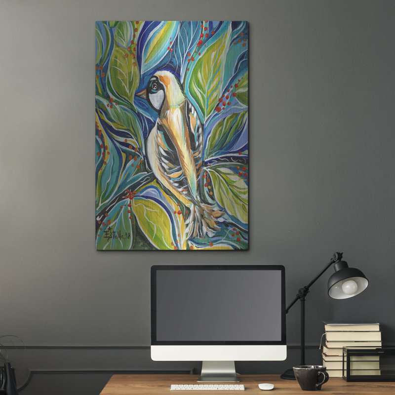 " Tribal Bird " by Estelle Grengs, 36" H x 24" W