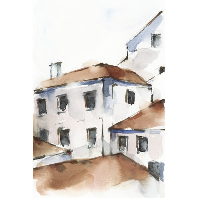 White Cottages III by Ethan Harper - Painting Print