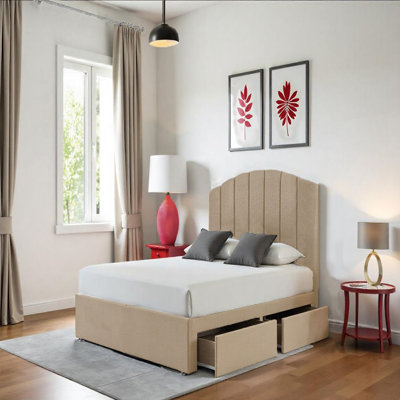 Upholstered Divan Bed with Mattress