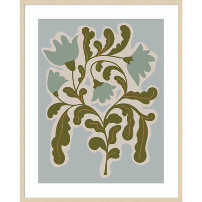 Expressive Abstract House Plant Blue Print