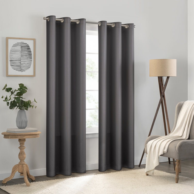 Ivory Blackout Polyester Grommet Window Curtain Panel, 42 x 84