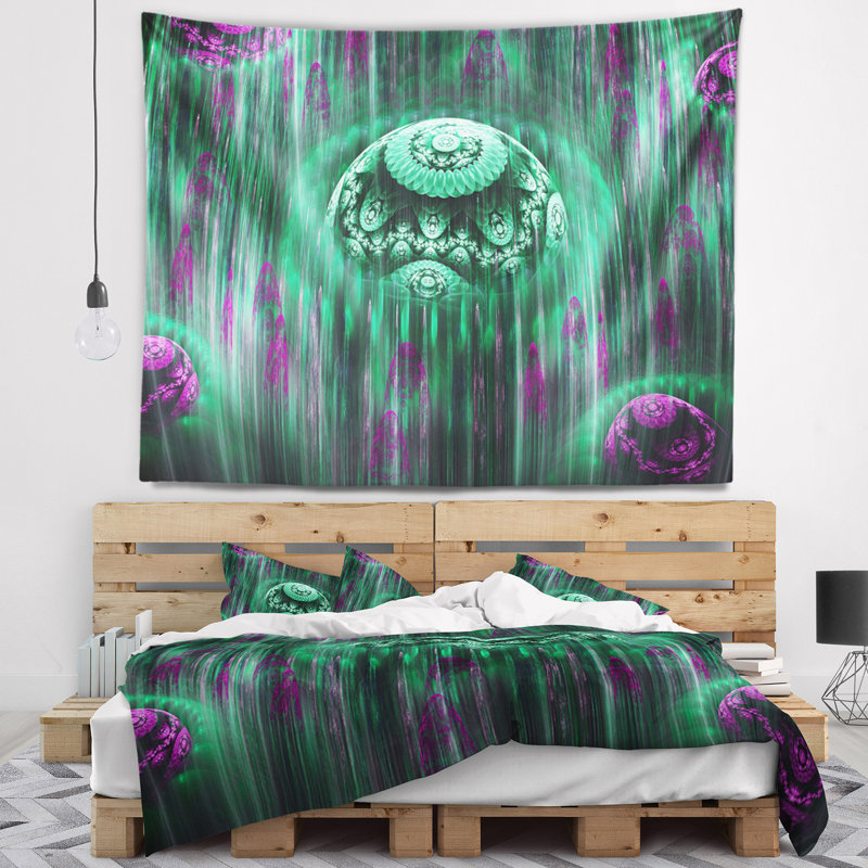 Tapisserie Corwin «World of Infinite Universe», H 32 po x l 39 po, Vert