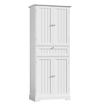 72" H 4-Door Vertical Storage Cabinet with Drawer and Adjustable Shelves