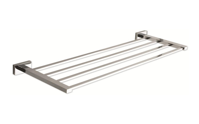 Contemporary 22" Polished Nickel 4-Bar Wall Mounted Towel Rack