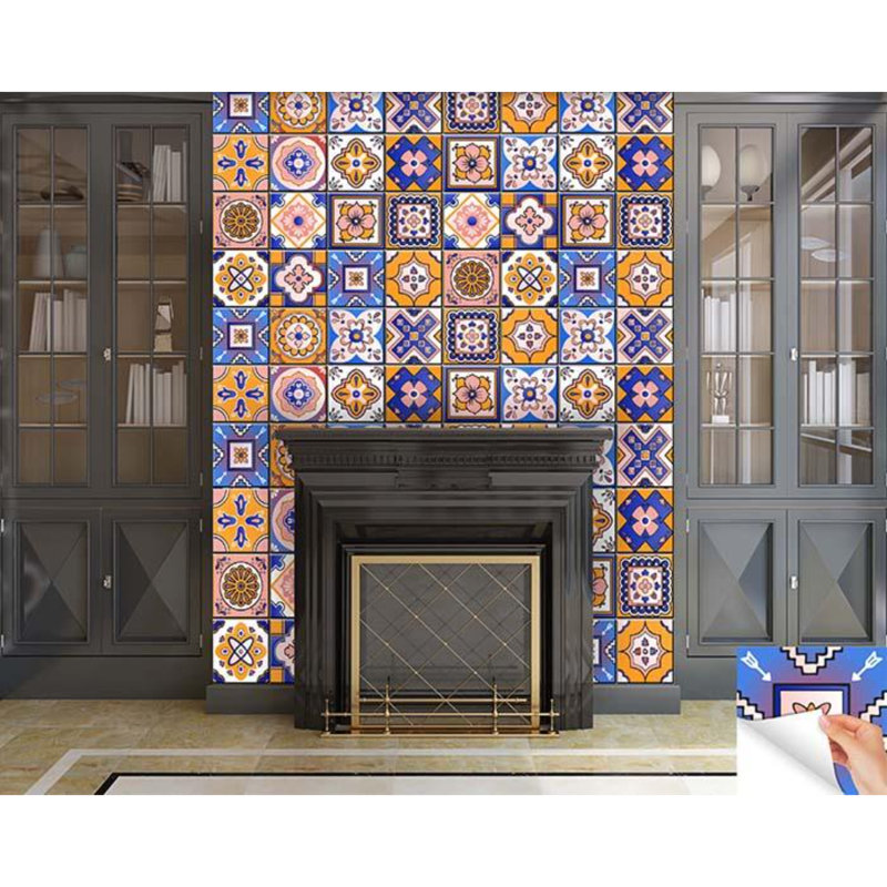 Abstract Non-Wall Damaging Tile Decal, 8" x 8"