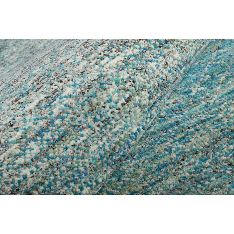 Hand-Knotted High-Quality Blue and Beige Runner, Runner 2'7" x 14'3"
