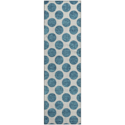 Premium Machine Washable Prisco Teal Rug
