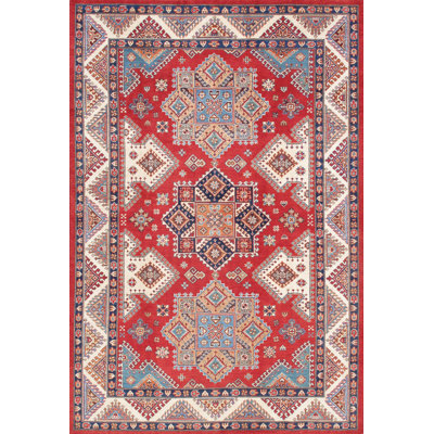Tapis tribal rectangulaire en laine noué à la main