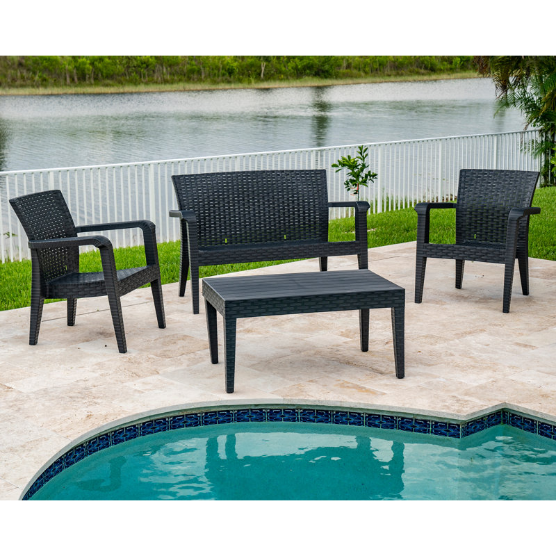 Alaska 5 - Person Patio Conversation Set, Gray
