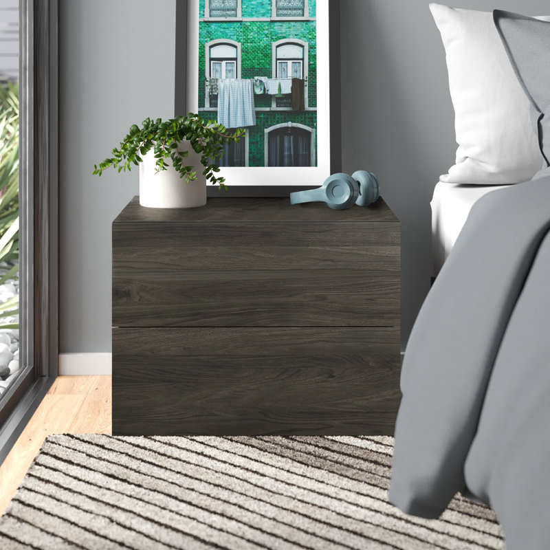 Allante 2 - Drawer Nightstand, Bark Gray