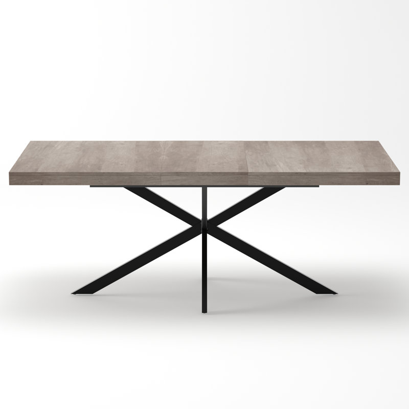 Table de salle à manger extensible de 55 à 71 po avec rangement caché et base en X