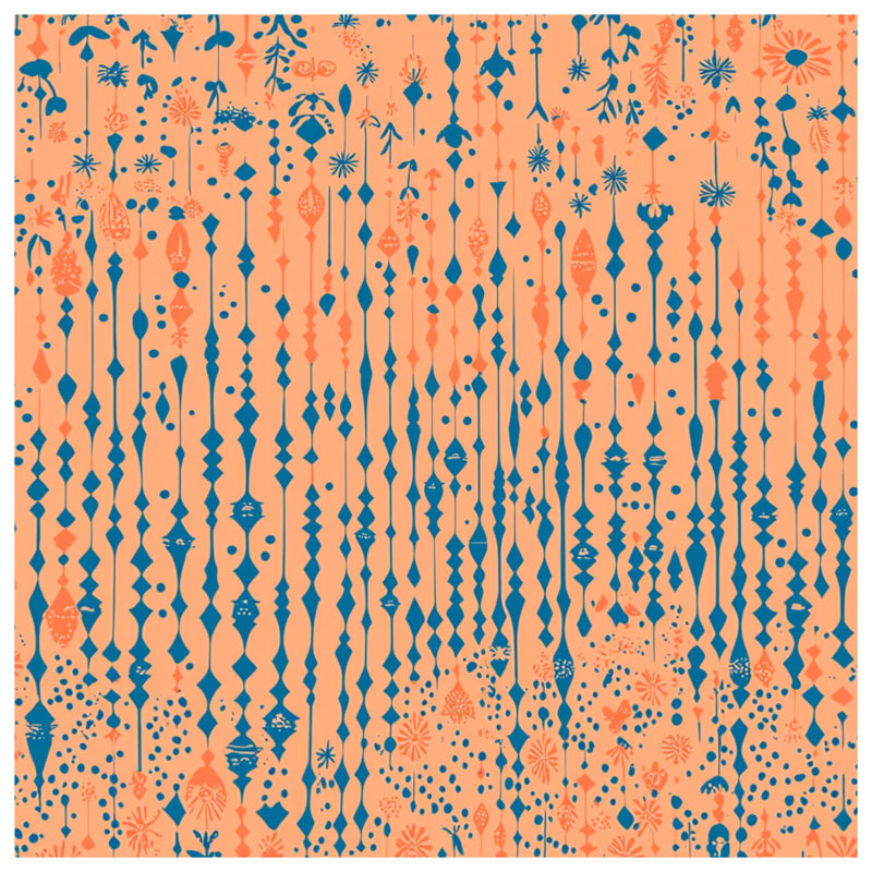 Housse de couette à motif abstrait, Housse de couette pour très grand lit, Orange géométrique / abstrait / floral