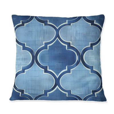 Coussin bleu Modern Trellis II - Modern