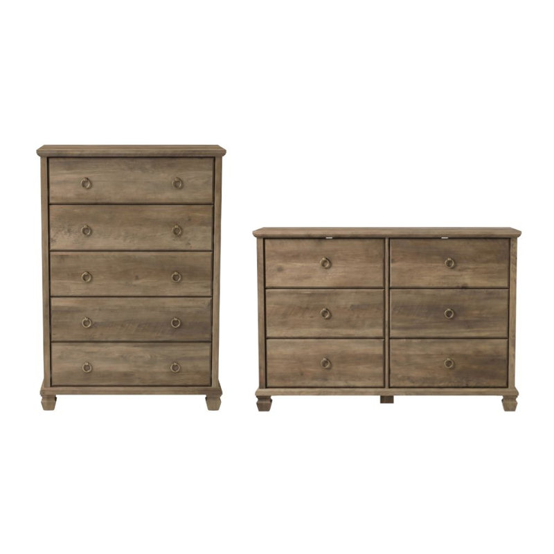 Weston Traditional 2 Pieces  Bedroom Set, 2 Pcs: Chest, Dresser