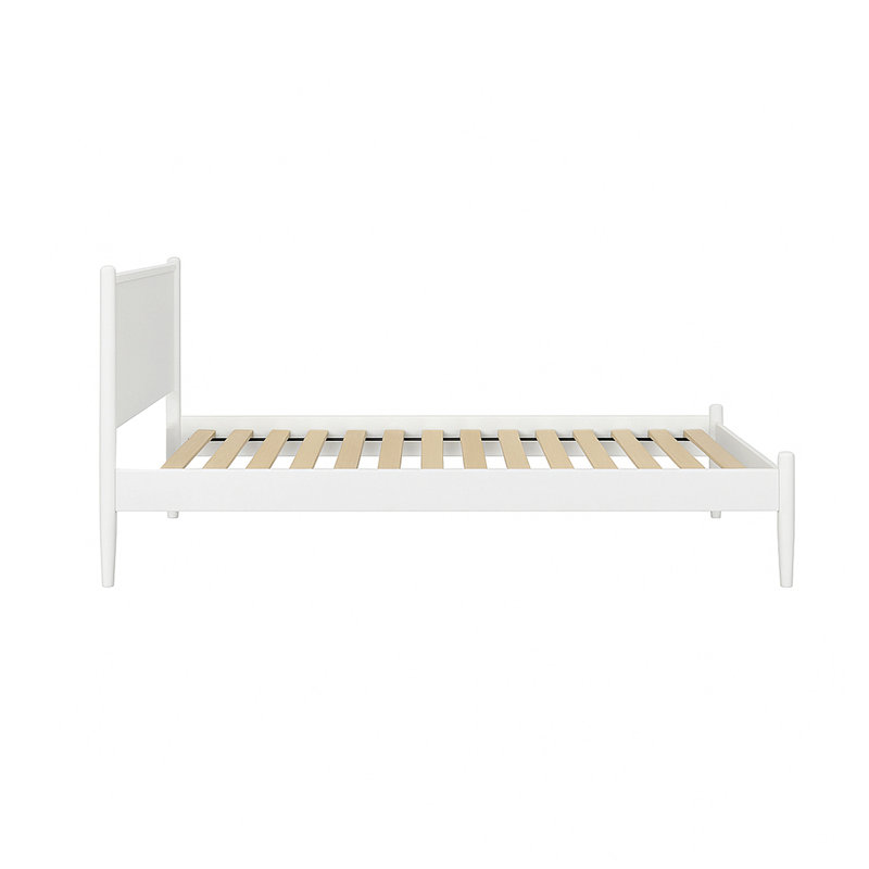 Mid-Century Modern Platform Bed, Twin, White