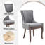 Chaise d'appoint latérale chairs Chaises en tissu épaissi avec pieds en bois massif aux tons neutres ， Ensemble de 2-130000807