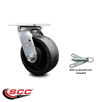 Glass Filled Nylon Caster with Roller Bearing and Swivel Lock