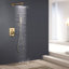 Brushed Gold Wall Mounted Bathroom Shower System Bathroom Rain Shower Heads Mixer Shower Combo Set