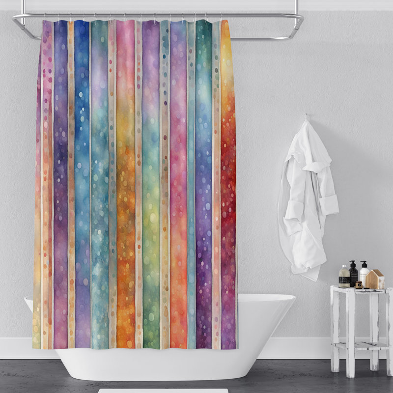 Rideau de douche à rayures, H 93 po x l 70 po