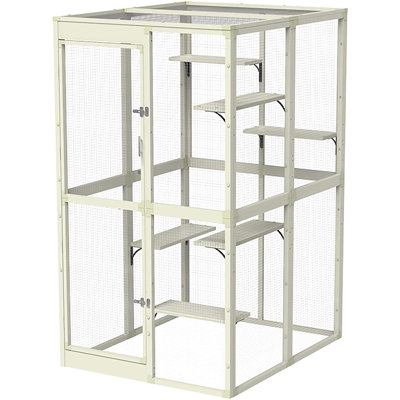 Chapin Large Cat Catio Cat Enclosure Pen for Outdoors with Six Perches