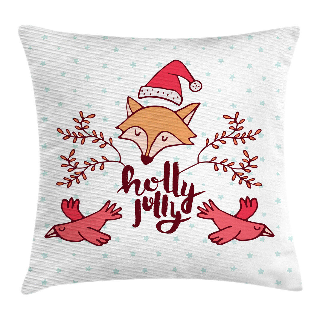 Kissenbezug, Holly Jolly Weihnachts Fox, Dark Pink und Mehrfarbig