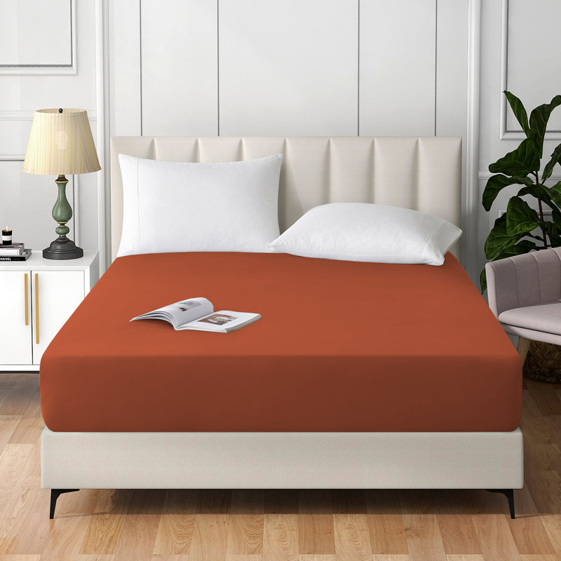 Angeliza Microfiber Standard Fitted Sheet, Rust, Kingsize (5')