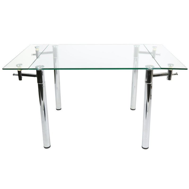 Guda Glass Top Metal Base Dining Table