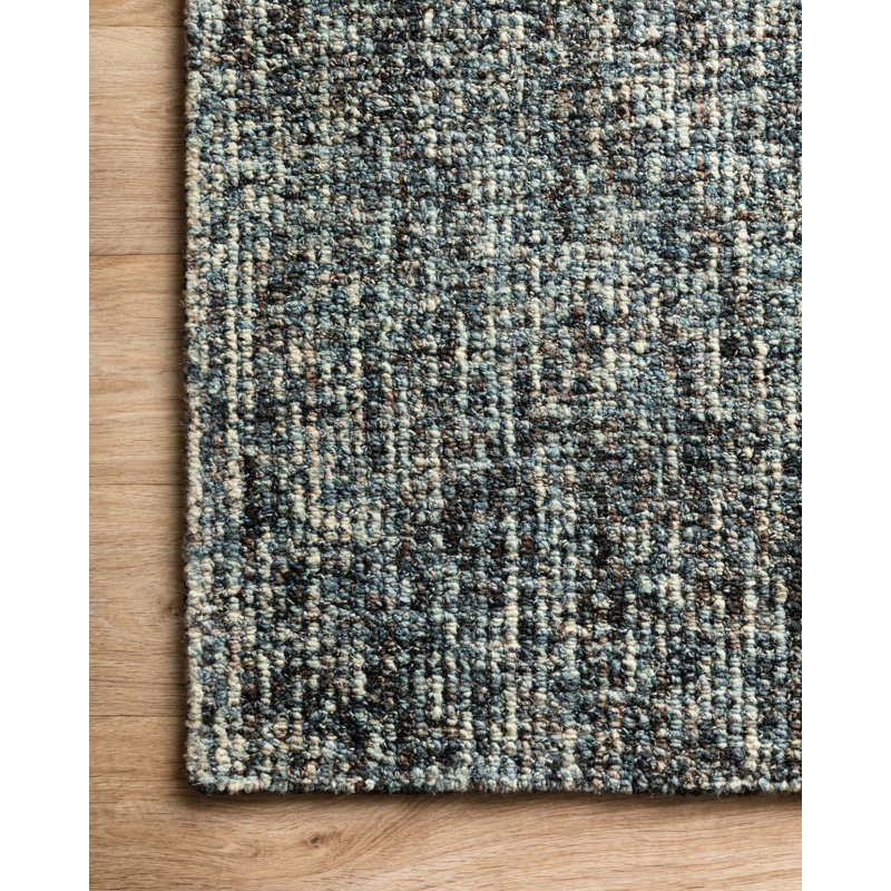 Tapis bleu en laine touffeté à la main Skye, Rectangle 5 pi x 7 pi 6 po