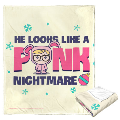 Warner Bros. A Christmas Story Pink Nightmare Silk Touch Throw Blanket, Classic Film Decor, 50x60 In