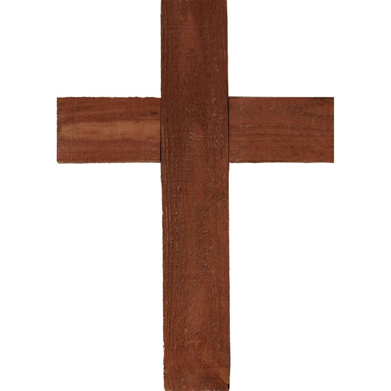 Handmade Traditional Religious & Spiritual Wall Decor, Salvage Red, 16" H x 12" W x 1.5" D