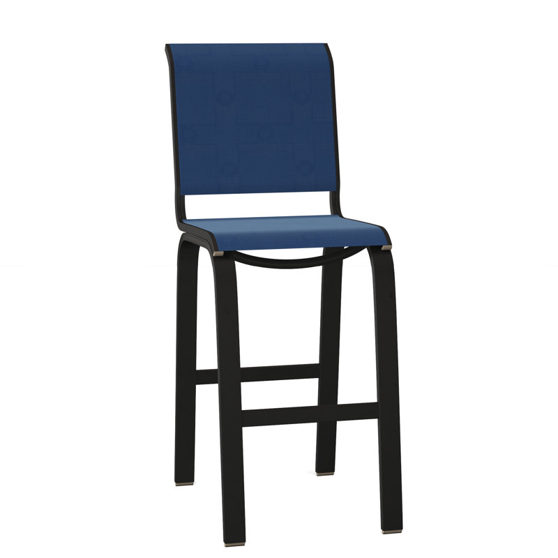 Tabouret de bar 29,5 po Holna, Noir texturé, Cobalt 35D Sunbrella®