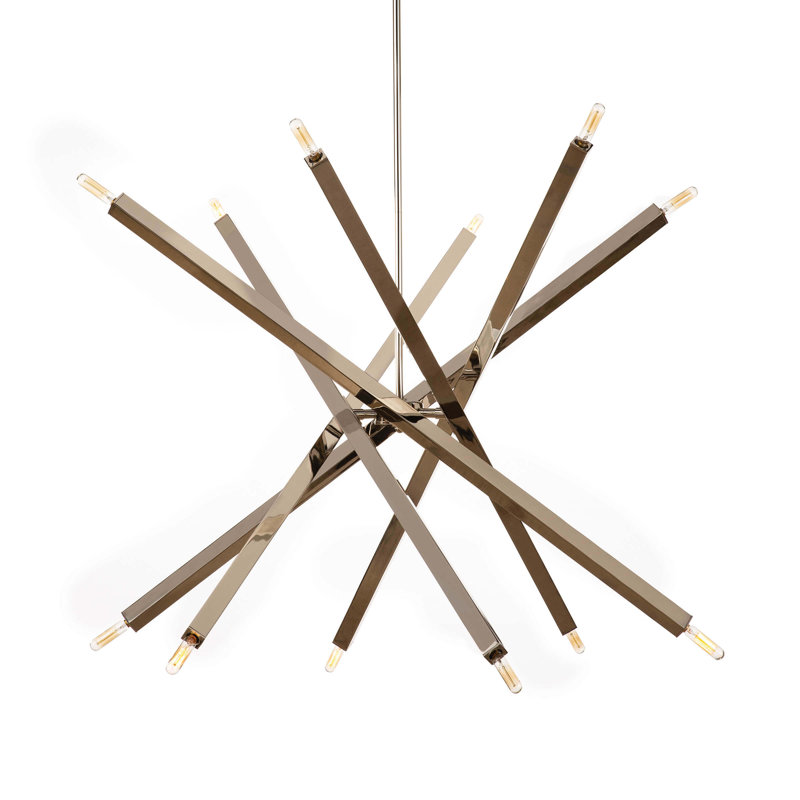 Viper Chandelier, Polished Nickel