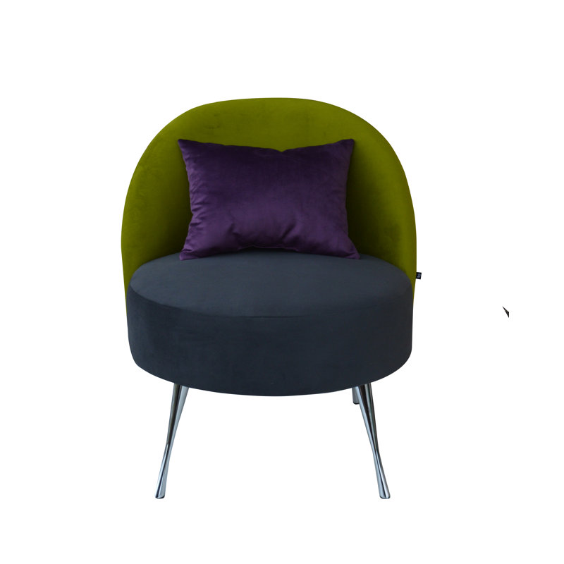 Upholstered Accent Chair, Purple/Grey/Green