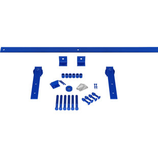 Premium J-Strap Steel Single Door Barn Door Hardware Kit Standard Single