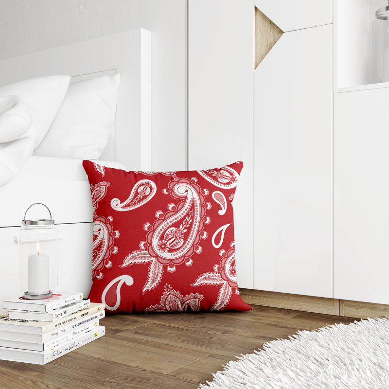 Housse et insert de coussin décoratif en polyester, L 19 po x H 19 po, Rouge