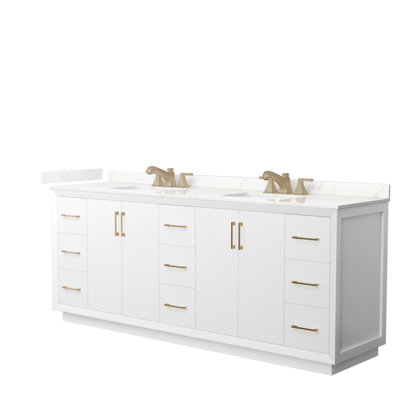 Strada 84'' Double Bathroom Vanity with Quartz Top