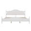 Lit plateforme rétro en bois avec tête de lit haute, base de lit en bois avec pieds robustes, aucun sommier requis-263128375