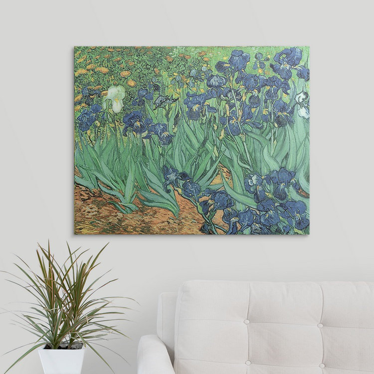«Irises, 1889» par Vincent Van Gogh - reproduction, H 24 po x l 30 po x P 1,5 po, Toile
