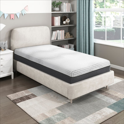 Gann 12" Modern & Contemporary Green Tea Gel-Infused Memory Foam Hybrid Mattress with Charcoal Infused Base, Firm Comfort Level