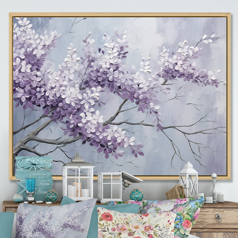 Beautiful Lilac Dreamscape IV - Lilacs, art mural encadré, H 30 po x l 40 po x P 1,5 po, Cadre naturel flottant