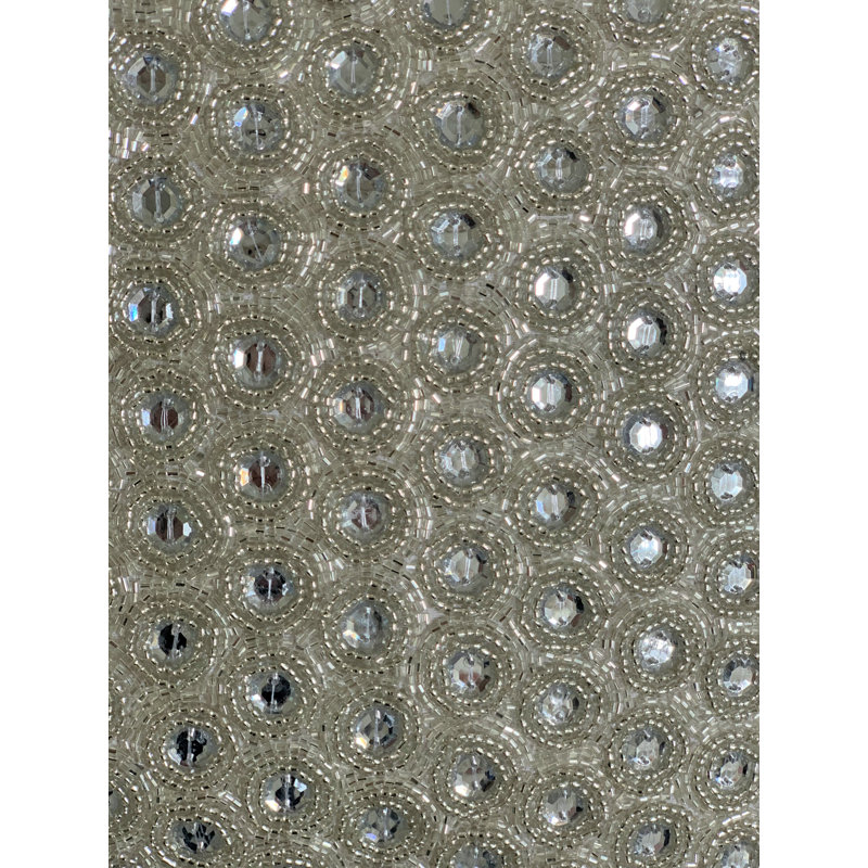 Grey Moon Hand-Beaded Velvet Square Throw Pillow (Cover & Insert)
