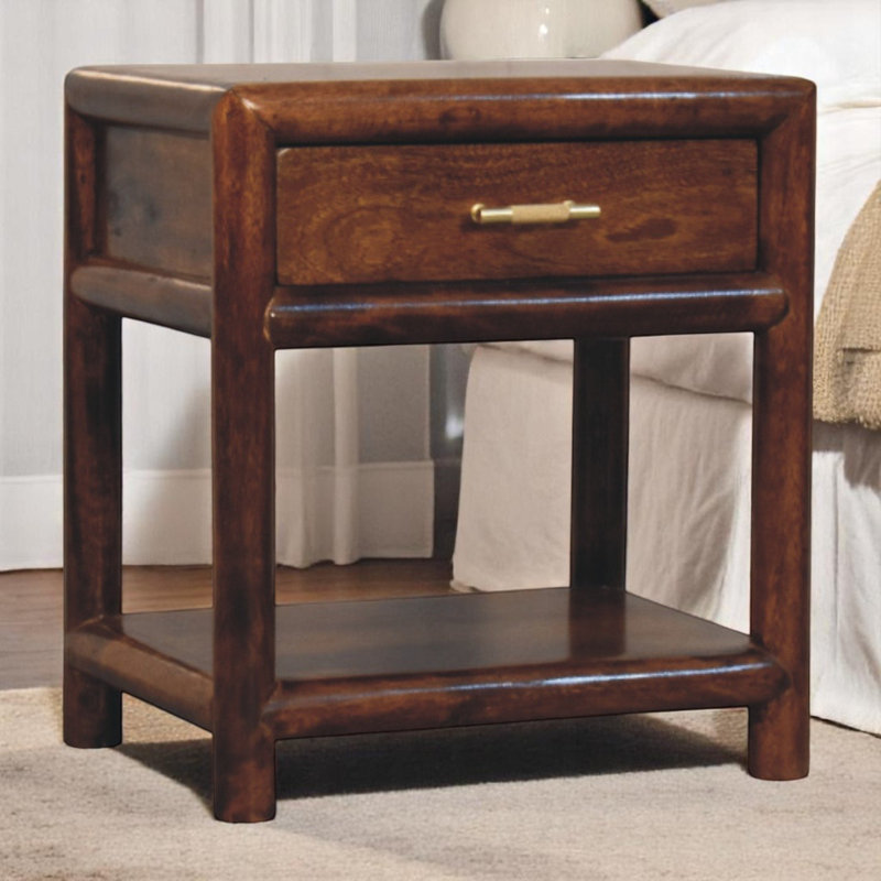 45cm W Solid Wood Bedside Table