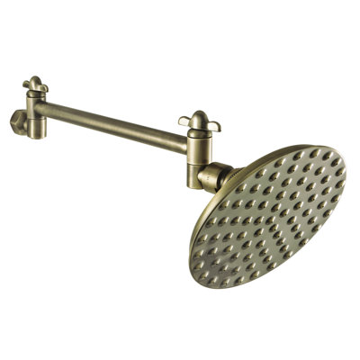 Kingston Brass Victorian 5-1/4-Inch Round Raindrop Brass Shower Head with 10-Inch High-Low Adjustable Shower Arm