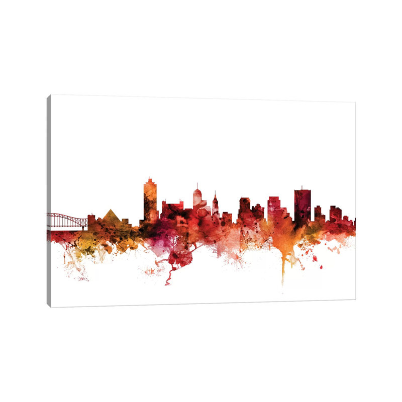 Memphis, Tennessee Skyline by Michael Tompsett - Wrapped Canvas Gallery-Wrapped Canvas Giclée, 20.32 cm H x 30.48 cm W